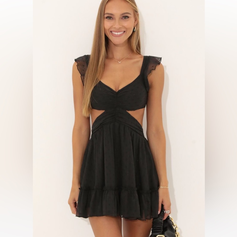 Brand New Lucy in the Sky Carolyn Chiffon Striped Dress